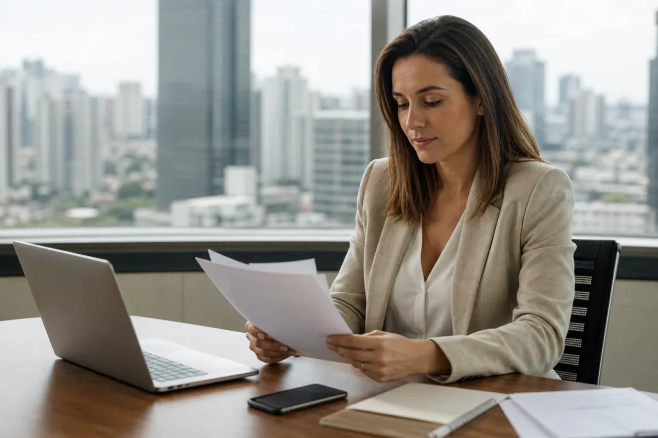 Consultor de RH analisando currículos em São Paulo