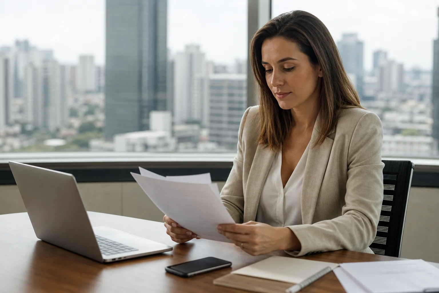 Consultor de RH analisando currículos em São Paulo